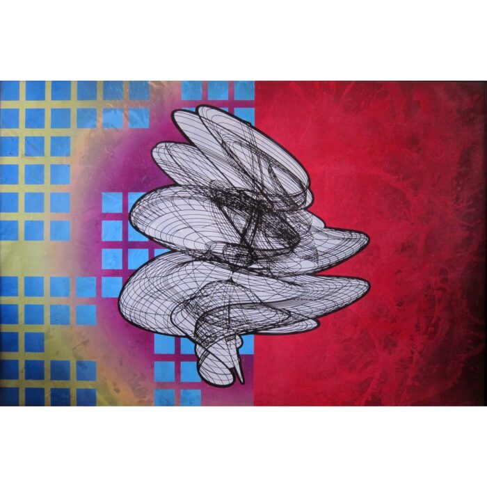 Colin Goldberg, Paint And Pixels, 2011. Acrylic, pigment and spray enamel on canvas, 40 x 60 inches.
