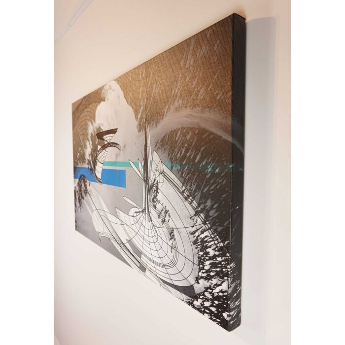 Echo Request, 2013. Acrylic, spray enamel and pigment on linen. 24×36 inches.