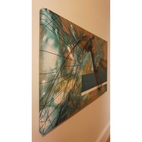 Bahia, 2018. India ink, acrylic and pigment on linen. 24 x 38 inches.