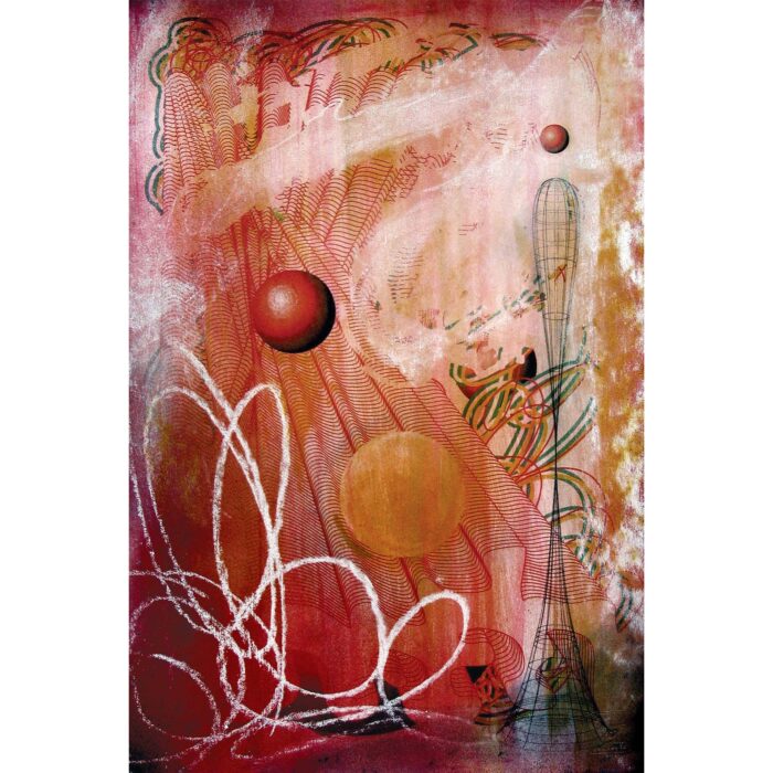 Colin Goldberg, Blobelisk, 2005. Latex glaze and pigment on paper, 13 x 19 inches. Private collection, Ohio.