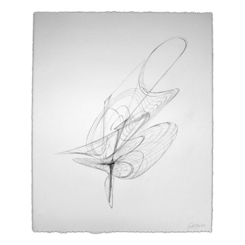 Colin Goldberg, Wireframe Drawing #3, 2011. Graphite on Rives BFK paper, 21 x 28 inches.
