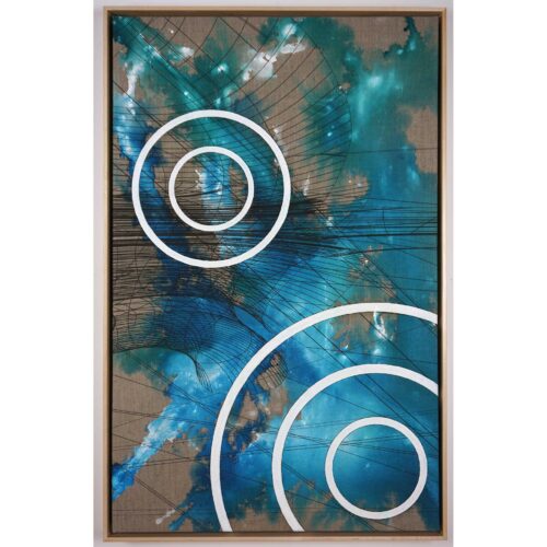 Colin Goldberg, Go, 2018. Oil, India ink and pigment on linen. 38 x 24 inches.