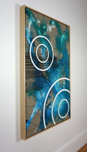 Colin Goldberg, Go, 2018. Oil, India ink and pigment on linen. 38 x 24 inches.