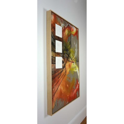 Colin Goldberg, San, 2018. Oil, India ink and pigment on linen. 38 x 24 inches.