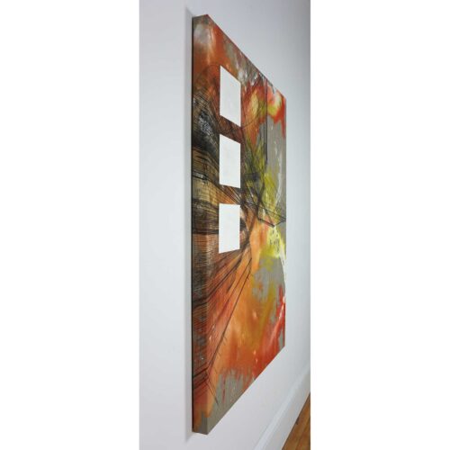 Colin Goldberg, San, 2018. Oil, India ink and pigment on linen. 38 x 24 inches.