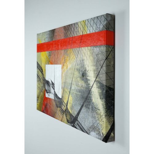 Colin Goldberg, Wireframe with Grids #2, 2019. Acrylic and pigment on linen. 18x24 inches.