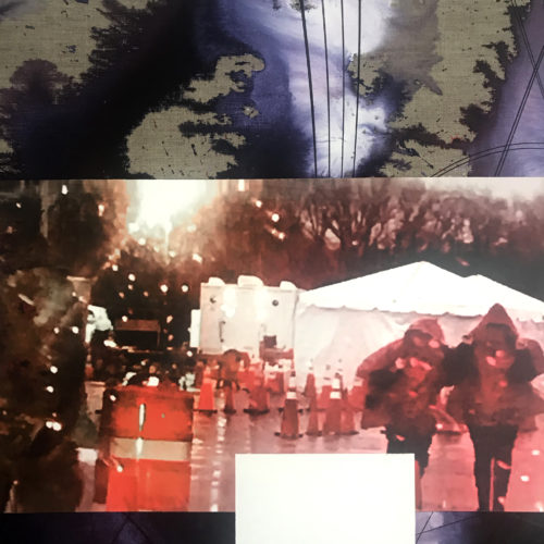 Colin Goldberg, COVID TEST C (detail), 2020. India ink, acrylic, and ink on linen. 60 x 36 inches.