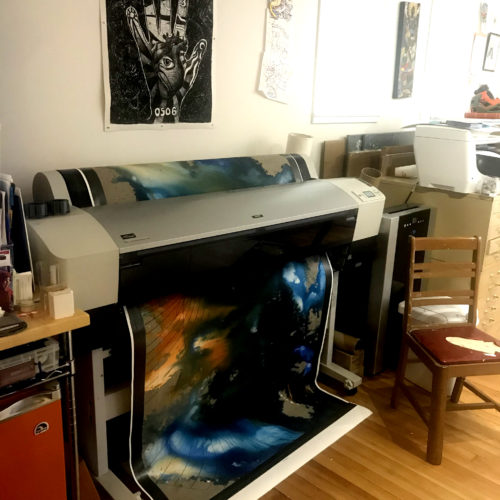 Colin Goldberg, COVID TEST A, 2020. India ink, acrylic, and ink on linen. 60 x 36 inches.
