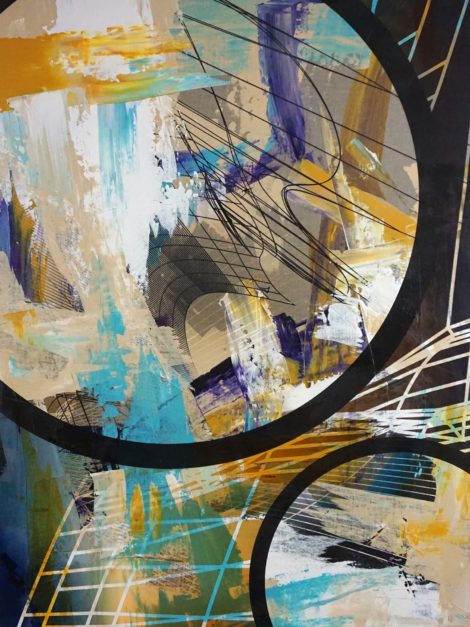 Colin Goldberg, Portals #2, 2020. Acrylic and ink on linen. 48 x 36 inches.