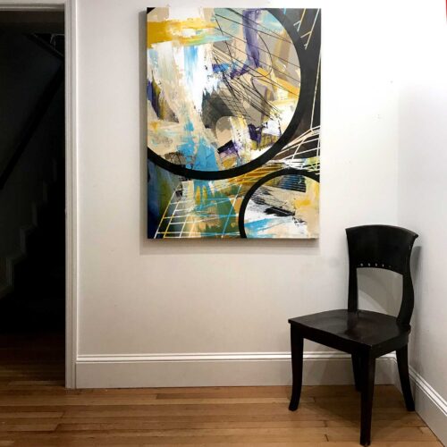 Colin Goldberg, Portals #2, 2020. Acrylic and ink on linen. 48 x 36 inches.