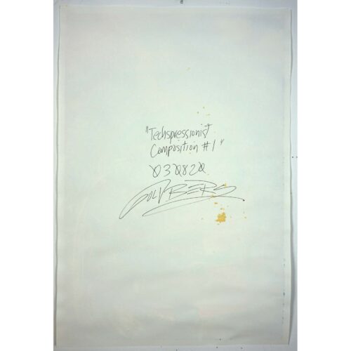 Colin Goldberg, Techspressionist Composition #1, 2020. Oil and India Ink with ink on paper. 18 x 12 inches.