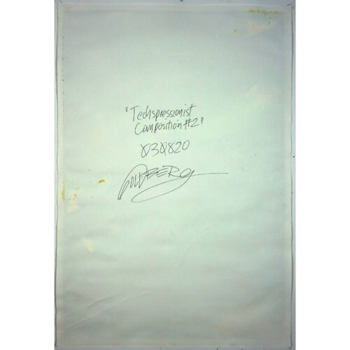 Colin Goldberg, Techspressionist Composition #2, 2020. Oil and India Ink with ink on paper. 18 x 12 inches.