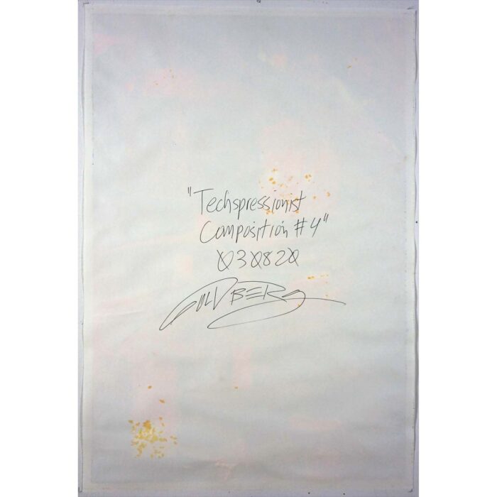 Colin Goldberg, Techspressionist Composition #1, 2020. Oil and India Ink with ink on paper. 18 x 12 inches.