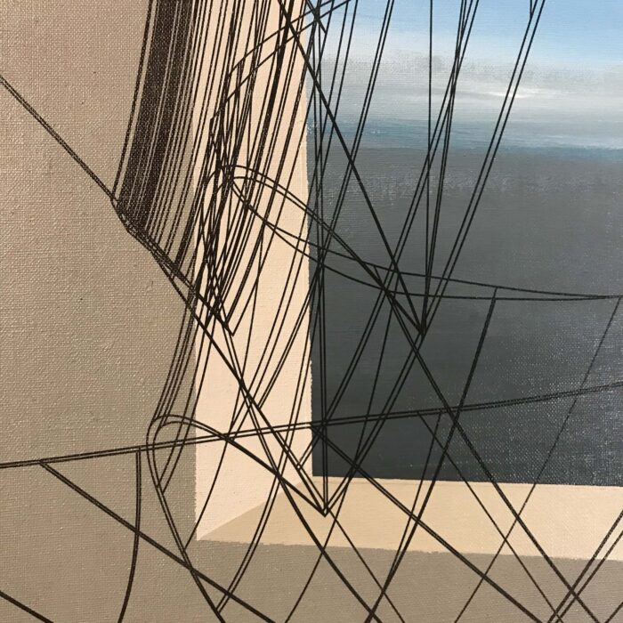 Colin Goldberg, Waterview, 2019. Acrylic and ink on linen. 32 x 22 inches.