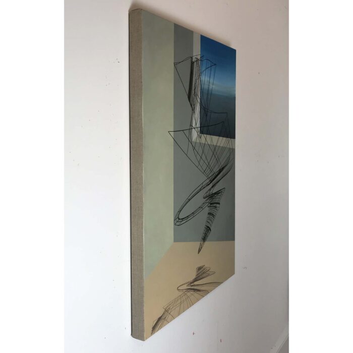 Colin Goldberg, Waterview, 2019. Acrylic and ink on linen. 32 x 22 inches.