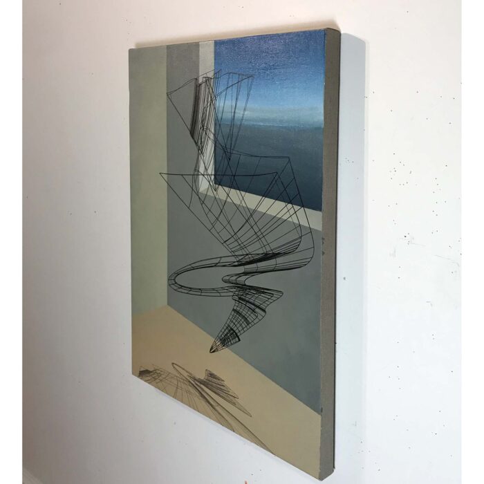 Colin Goldberg, Waterview, 2019. Acrylic and ink on linen. 32 x 22 inches.