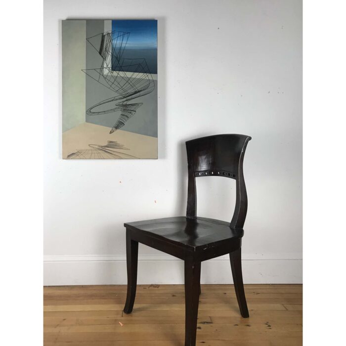 Colin Goldberg, Waterview, 2019. Acrylic and ink on linen. 32 x 22 inches.