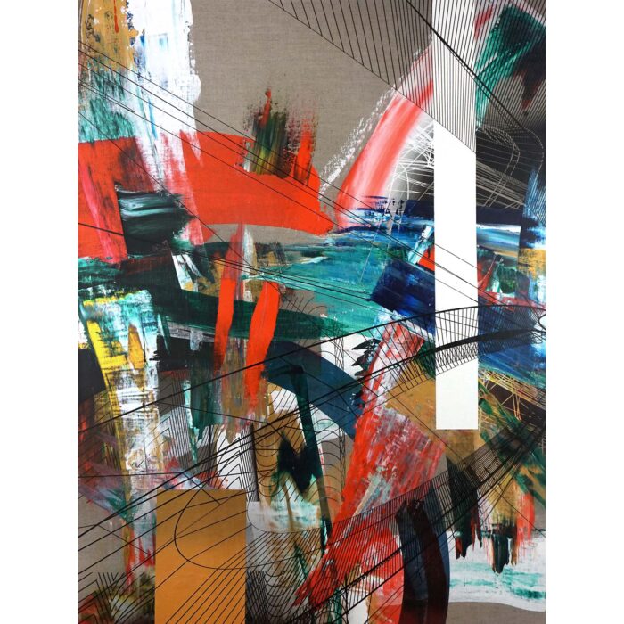 Colin Goldberg, Invictus, 2020. Acrylic and ink on linen. 48 x 36 inches.