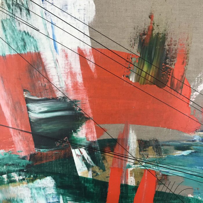 Colin Goldberg, Invictus, 2020. Acrylic and ink on linen. 48 x 36 inches.