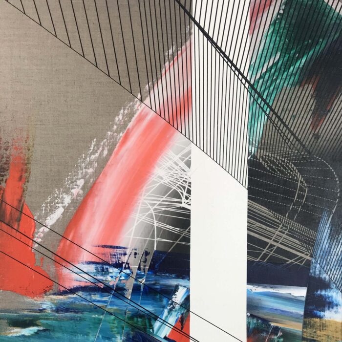 Colin Goldberg, Invictus, 2020. Acrylic and ink on linen. 48 x 36 inches.