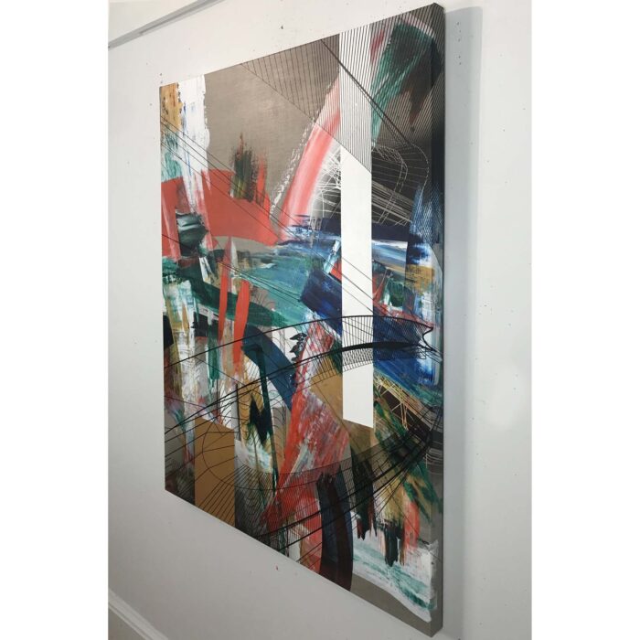 Colin Goldberg, Invictus, 2020. Acrylic and ink on linen. 48 x 36 inches.
