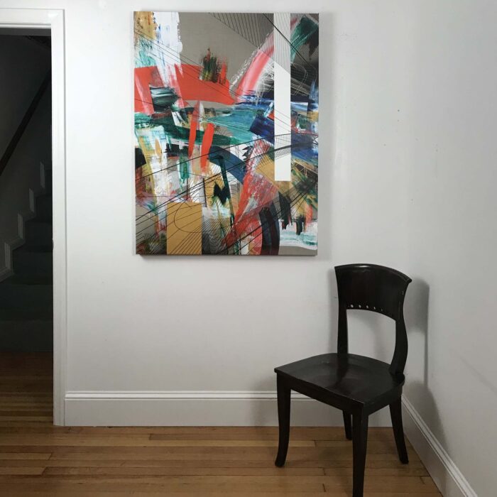 Colin Goldberg, Invictus, 2020. Acrylic and ink on linen. 48 x 36 inches.