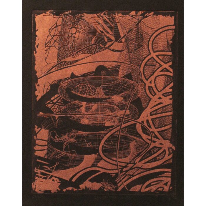Colin Goldberg, Black Astronomicon, 2007. 10x12.5 inches. Singular solarplate etching on paper.