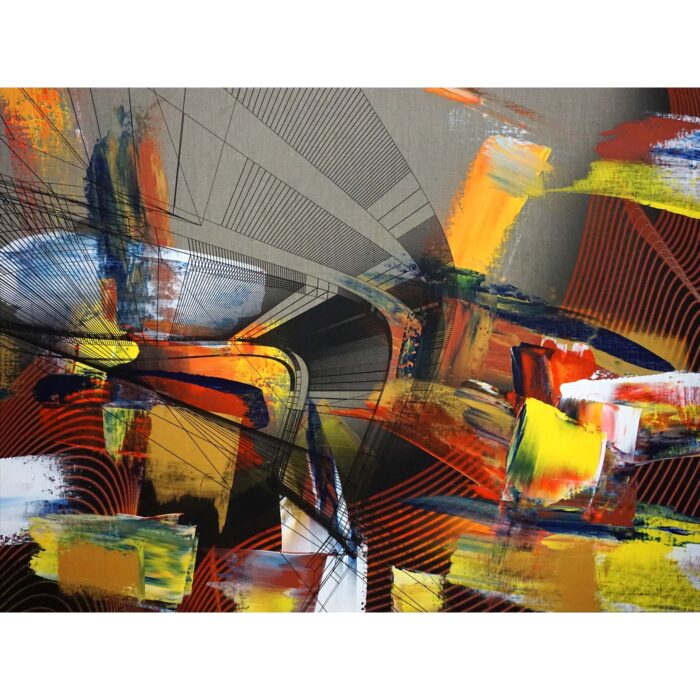 Colin Goldberg, Movement, 2020. Acrylic and ink on linen. 36 x 48 inches.