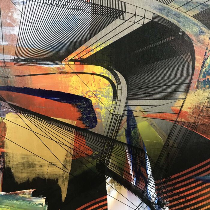 Colin Goldberg, Movement, 2020. Acrylic and ink on linen. 36 x 48 inches.