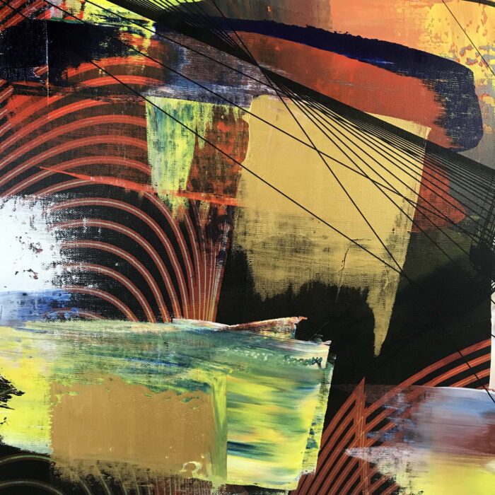 Colin Goldberg, Movement, 2020. Acrylic and ink on linen. 36 x 48 inches.