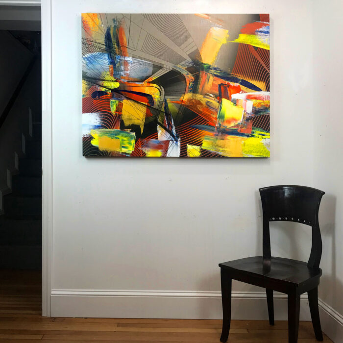Colin Goldberg, Movement, 2020. Acrylic and ink on linen. 36 x 48 inches.