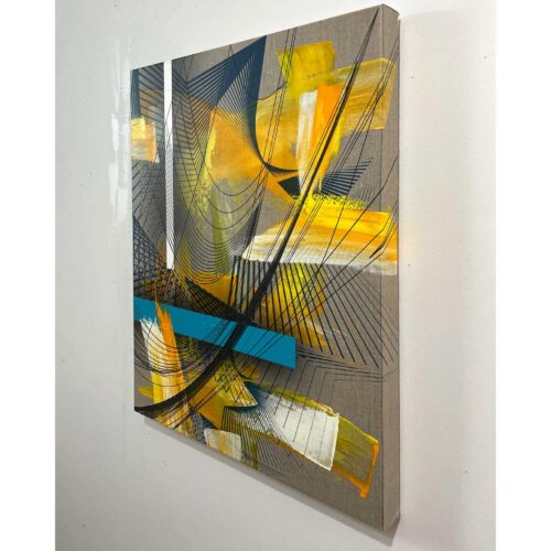 Colin Goldberg, David and Noguchi, 2021. Oil and ink on linen. 24 x 18 inches.