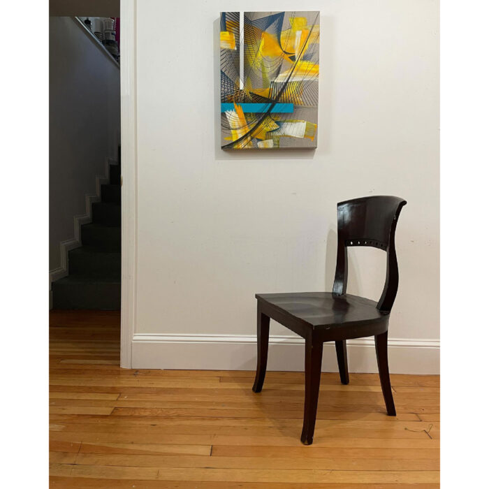 Colin Goldberg, David and Noguchi, 2021. Oil and ink on linen. 24 x 18 inches.