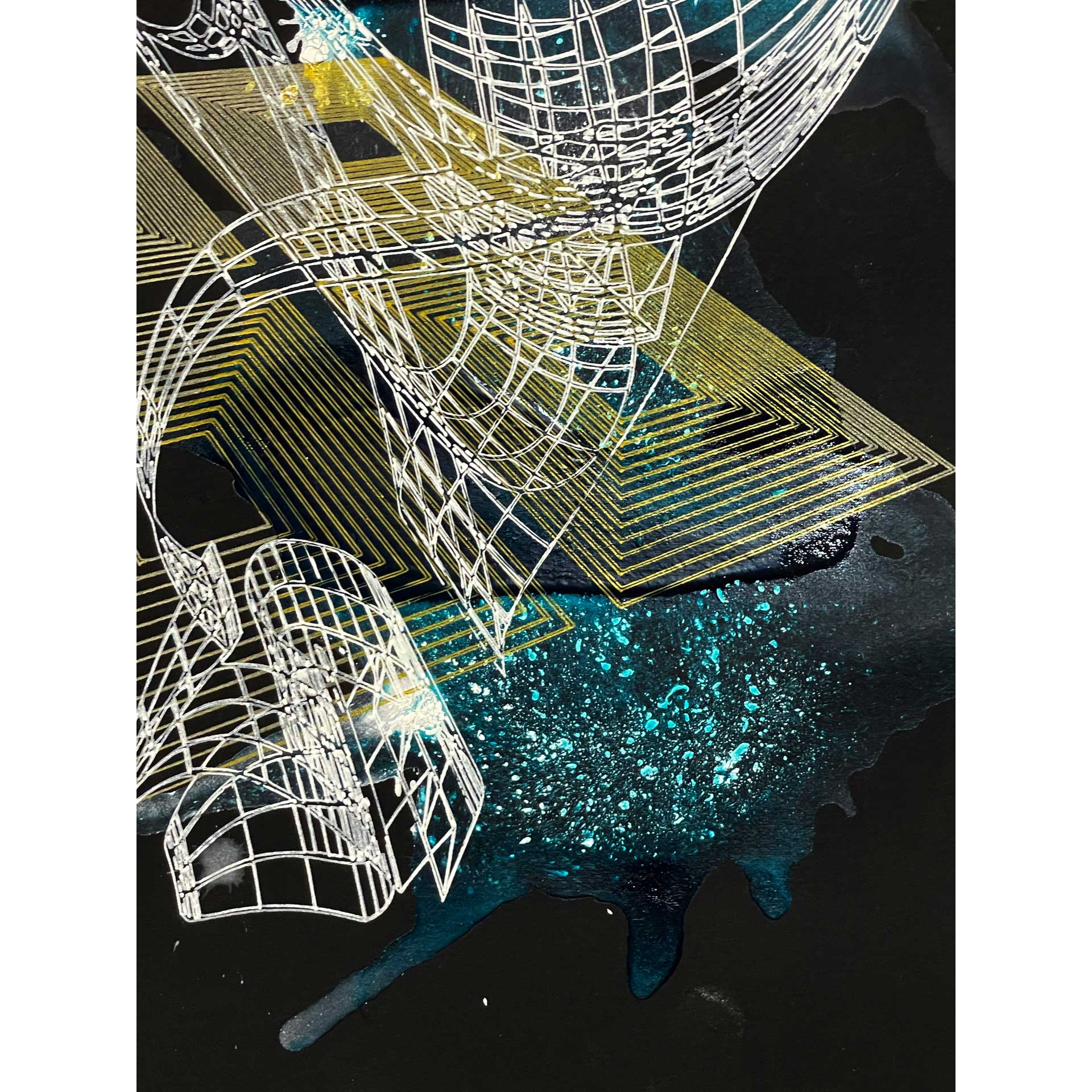 Cyan & Gold Composition #2 - Image 4