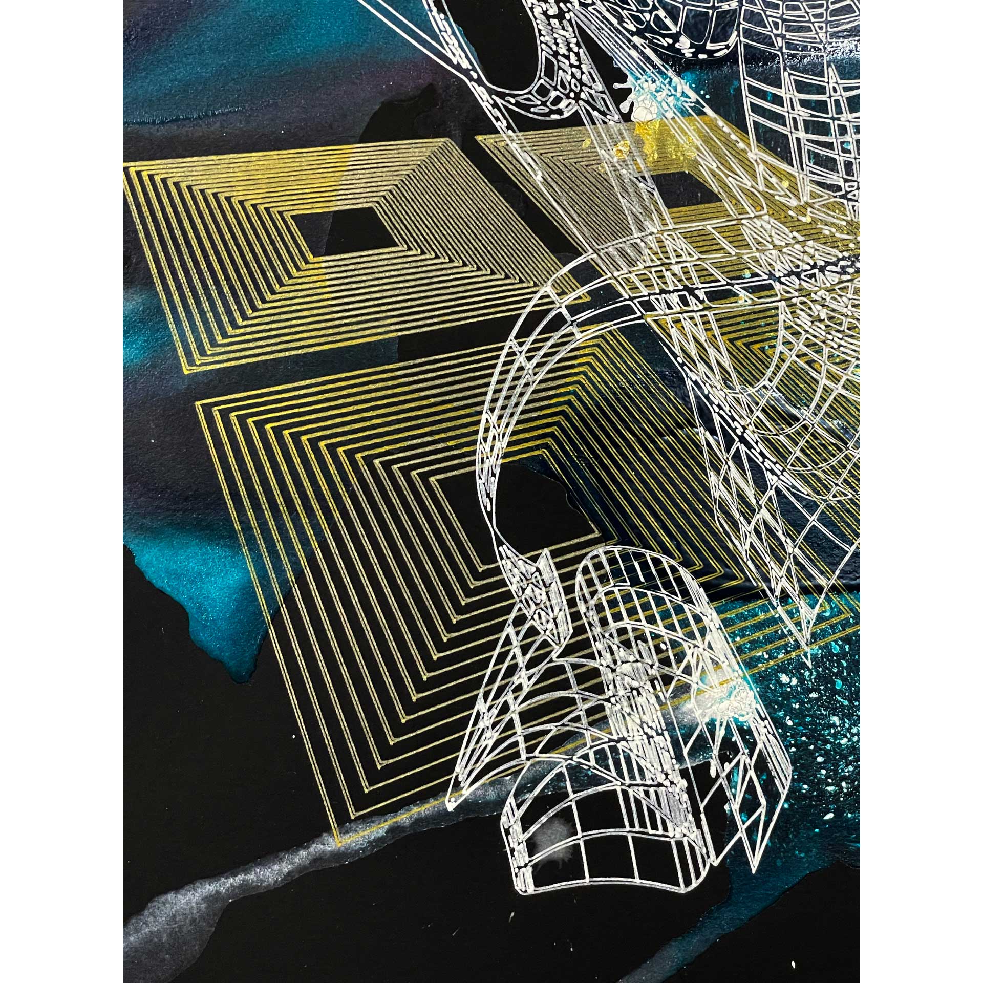 Cyan & Gold Composition #2 - Image 5