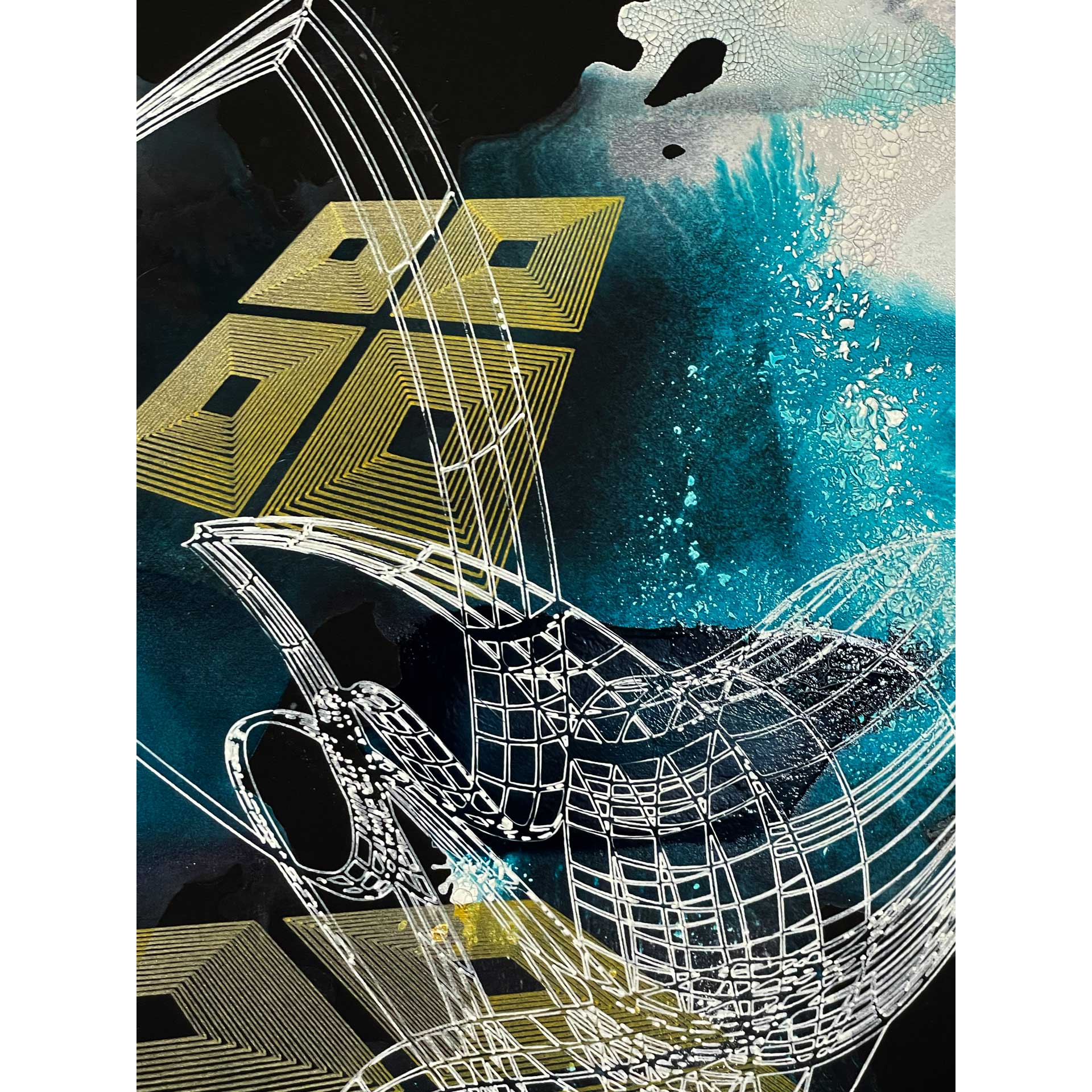 Cyan & Gold Composition #2 - Image 6