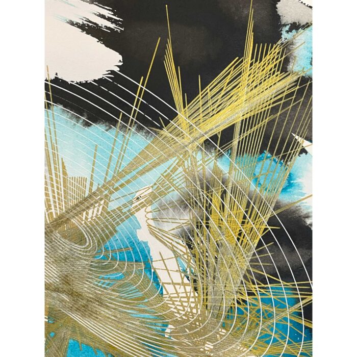 Cyan & Gold Composition - Image 6