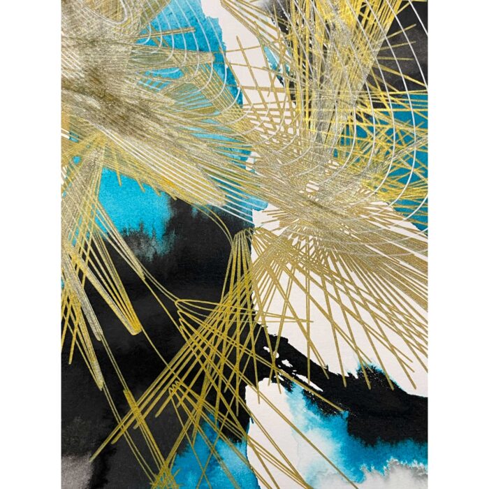 Cyan & Gold Composition - Image 4