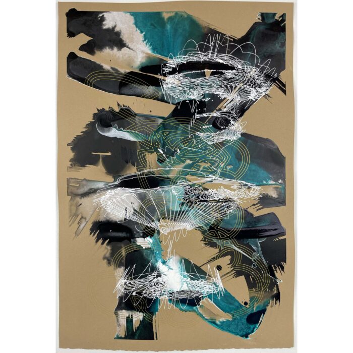 Colin Goldberg, Teal on Tan Composition, 2022.
