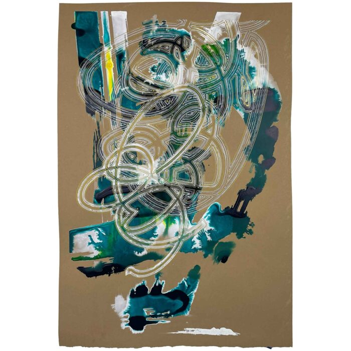 Colin Goldberg, Robot Drawing (Cyan), 2022