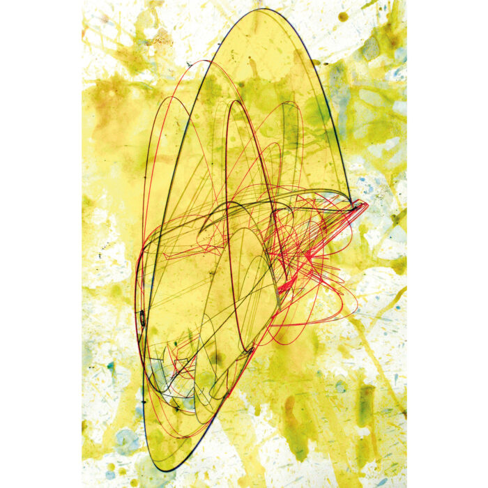 olin Goldberg, New School Ride, 2005. Acrylic and ink on paper. 18 x 12 inches (45.72 x 30.48 cm).