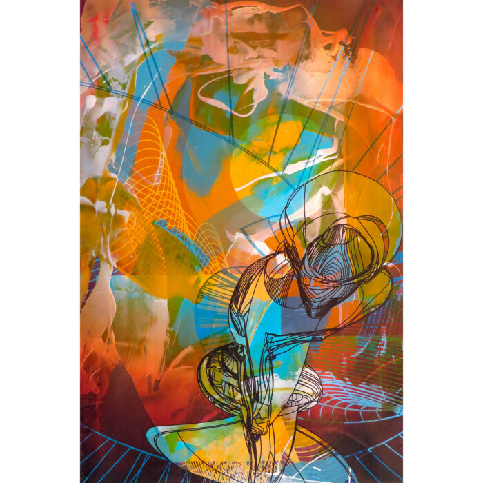 Colin Goldberg, Totem, 2015. Acrylic and ink on Rives BFK paper. Image size: 24 x 16 inches (60.96 x 40.64 cm). Paper size: 30 x 22 inches (76.2 x 55.88 inches). Private collection, Key West FL USA