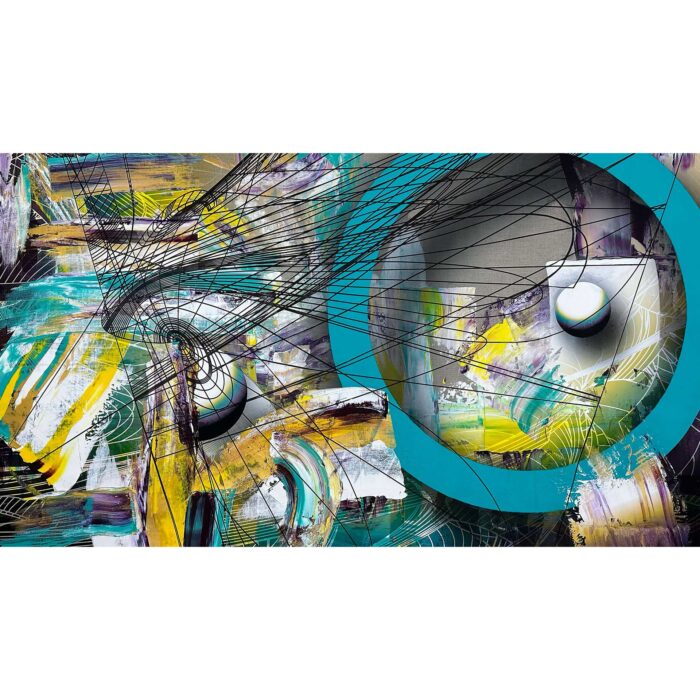Colin Goldberg, Nottingham, 2023. Acrylic and pigment print on linen. 36x64 inches.