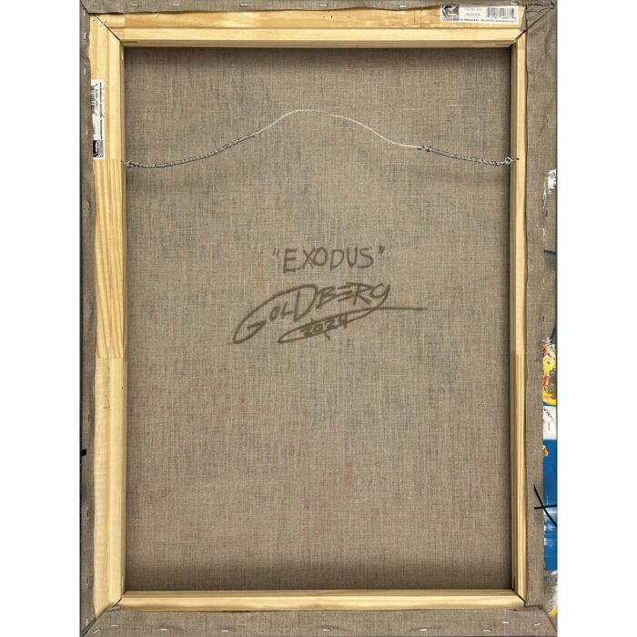 Colin Goldberg, Exodus, 2024. Acrylic and ink on linen. 32 x 24 inches. 81 x 61 cm. Signed verso.