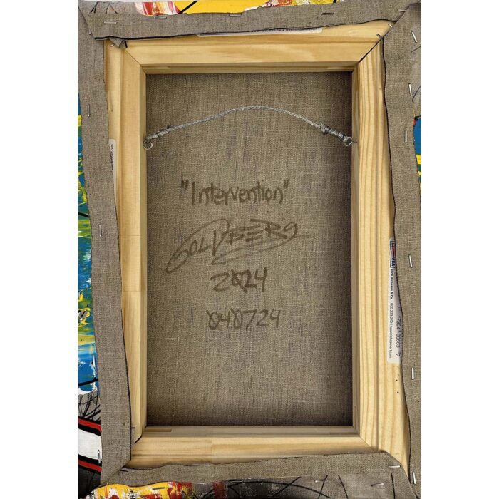 Colin Goldberg, Intervention, 2024. Acrylic and ink on linen. 16 x 11 inches. 41 x 28 cm. Signed verso.
