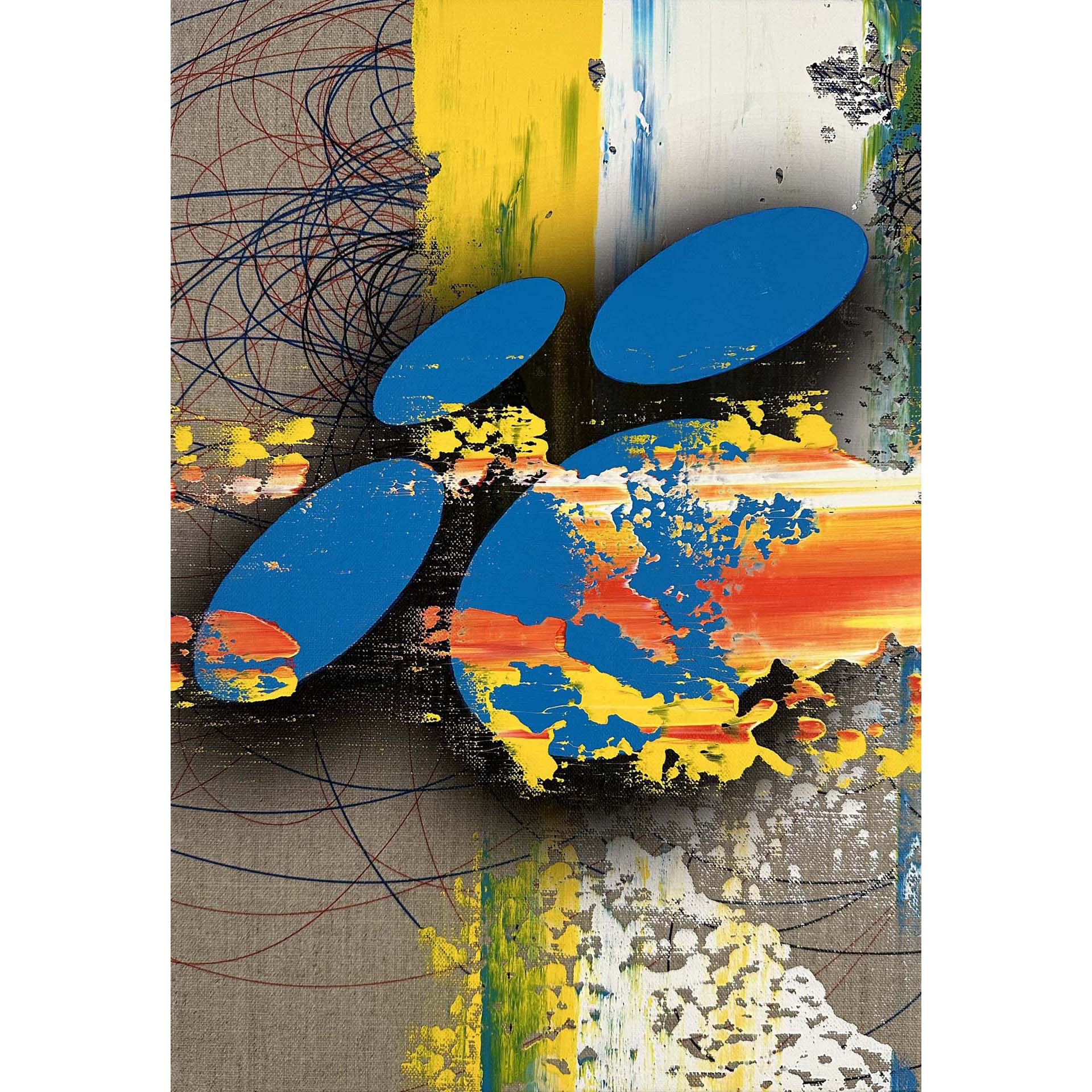 Colin Goldberg, Sublimation, 2024. Acrylic and ink on linen. 16 x 11 inches. 41 x 28 cm. Signed verso.