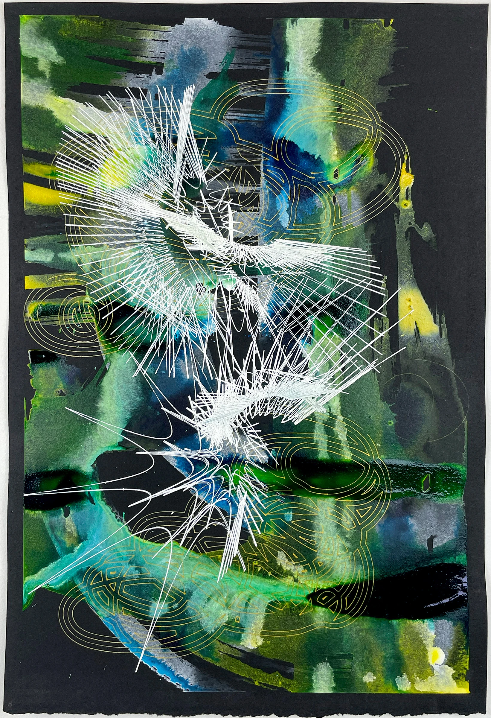 Green On Black Composition, 2022